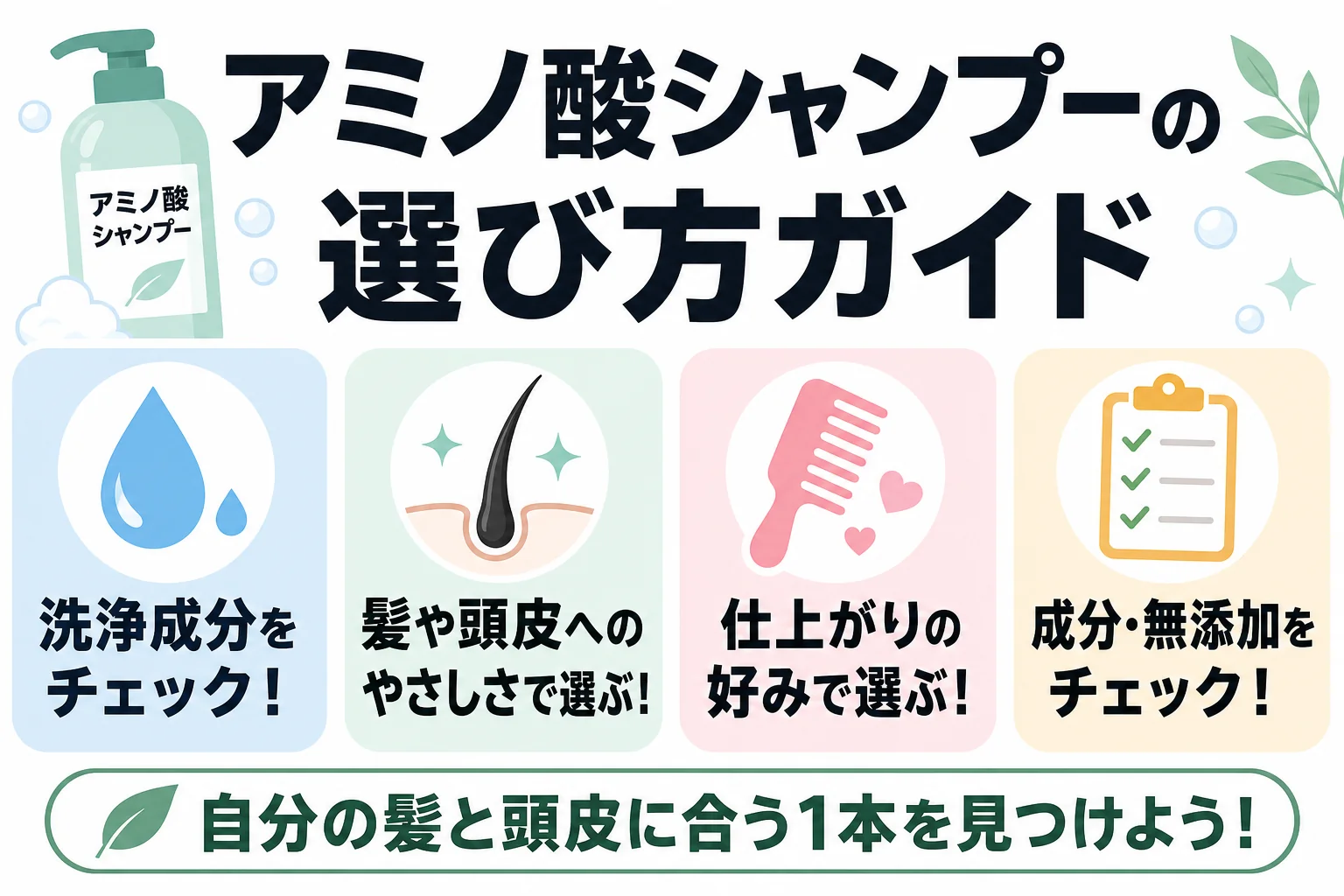 アミノ酸シャンプーの選び方ガイド